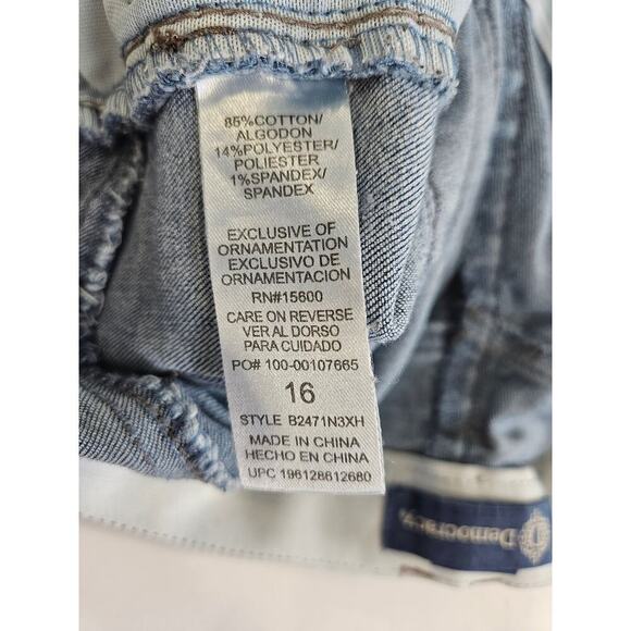 Democracy Light Denim Crop Rough Hem Size 16 - Picture 3 of 8